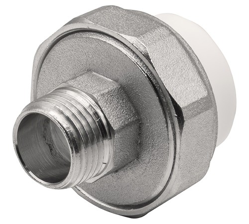 Муфта THERMOLIGHT комбинированная разъемная PP-R НР 25х1/2quot; белый (10/170) Муфта THERMOLIGHT комбинированная разъемная PP-R НР 25х1/2quot; белый (10/170)