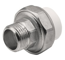 Муфта THERMOLIGHT комбинированная разъемная PP-R НР 20х1/2quot; белый (10/250) Муфта THERMOLIGHT комбинированная разъемная PP-R НР 20х1/2quot; белый (10/250)