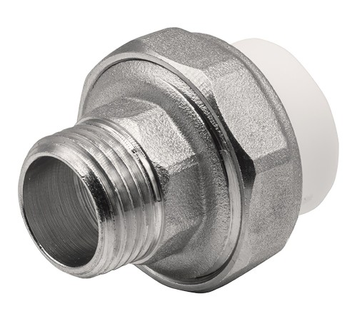 Муфта THERMOLIGHT комбинированная разъемная PP-R НР 20х1/2quot; белый (10/250) Муфта THERMOLIGHT комбинированная разъемная PP-R НР 20х1/2quot; белый (10/250)