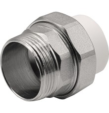 Муфта THERMOLIGHT комбинированная разъемная PP-R НР 32х1 1/4quot; белый (5/80)