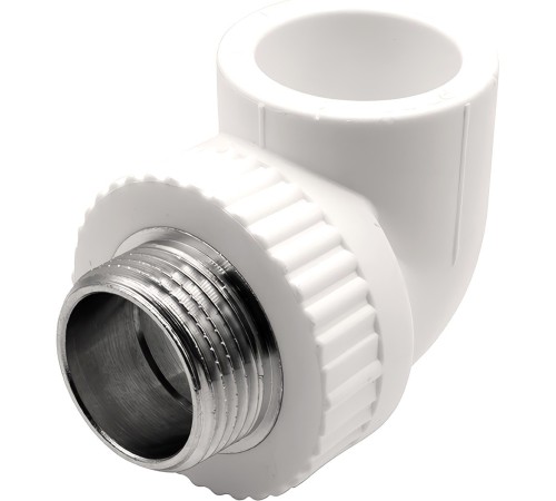 Угольник THERMOLIGHT комбинированный PP-R НР 32х1quot; белый (10/60) Угольник THERMOLIGHT комбинированный PP-R НР 32х1quot; белый (10/60)