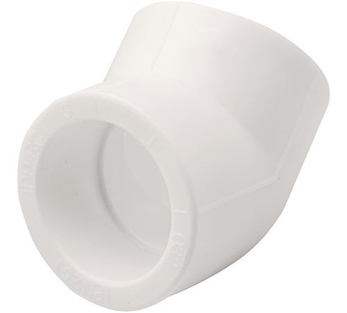 Угольник THERMOLIGHT 45гр. PP-R 32 белый (15/150)