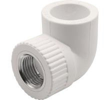 Угольник THERMOLIGHT комбинированный PP-R ВР 25х1/2quot; белый (20/160) Угольник THERMOLIGHT комбинированный PP-R ВР 25х1/2quot; белый (20/160)