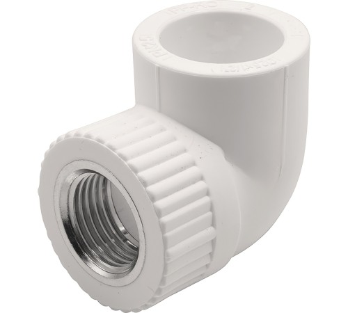 Угольник THERMOLIGHT комбинированный PP-R ВР 25х1/2quot; белый (20/160) Угольник THERMOLIGHT комбинированный PP-R ВР 25х1/2quot; белый (20/160)