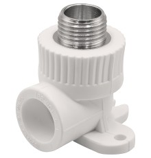 Угольник THERMOLIGHT комбинированный PP-R НР с креплением 20х1/2quot; белый (15/105) Угольник THERMOLIGHT комбинированный PP-R НР с креплением 20х1/2quot; белый (15/105)
