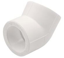 Угольник THERMOLIGHT 45гр. PP-R 25 белый (30/300) Угольник THERMOLIGHT 45гр. PP-R 25 белый (30/300)