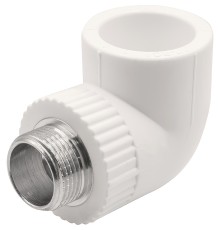 Угольник THERMOLIGHT комбинированный PP-R НР 32х3/4quot; белый (10/80) Угольник THERMOLIGHT комбинированный PP-R НР 32х3/4quot; белый (10/80)