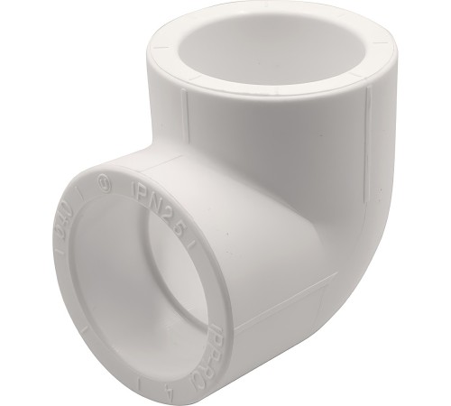 Угольник THERMOLIGHT 90гр. PP-R 40 белый (10/70) Угольник THERMOLIGHT 90гр. PP-R 40 белый (10/70)
