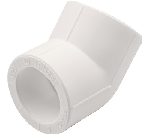 Угольник THERMOLIGHT 45гр. PP-R 20 белый (50/500)