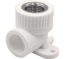 Угольник THERMOLIGHT комбинированный PP-R ВР с креплением 20х1/2quot; белый (20/140)