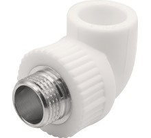 Угольник THERMOLIGHT комбинированный PP-R НР 20х1/2quot; белый (20/120)