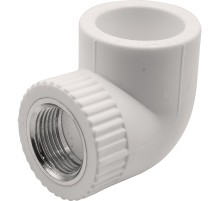 Угольник THERMOLIGHT комбинированный PP-R ВР 32х3/4quot; белый (15/90) Угольник THERMOLIGHT комбинированный PP-R ВР 32х3/4quot; белый (15/90)