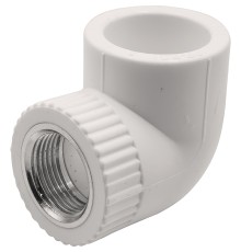 Угольник THERMOLIGHT комбинированный PP-R ВР 32х3/4quot; белый (15/90) Угольник THERMOLIGHT комбинированный PP-R ВР 32х3/4quot; белый (15/90)