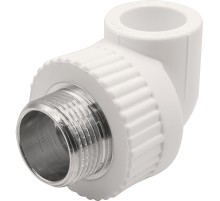 Угольник THERMOLIGHT комбинированный PP-R НР 20х3/4quot; белый (20/140) Угольник THERMOLIGHT комбинированный PP-R НР 20х3/4quot; белый (20/140)