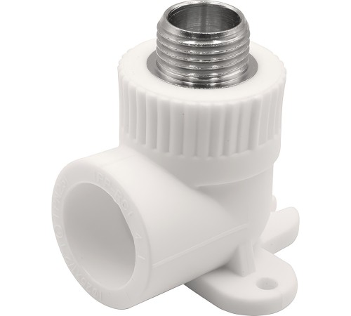 Угольник THERMOLIGHT комбинированный PP-R НР с креплением 25х1/2quot; белый (10/100) Угольник THERMOLIGHT комбинированный PP-R НР с креплением 25х1/2quot; белый (10/100)