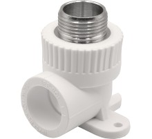 Угольник THERMOLIGHT комбинированный PP-R НР с креплением 25х3/4quot; белый (10/80) Угольник THERMOLIGHT комбинированный PP-R НР с креплением 25х3/4quot; белый (10/80)