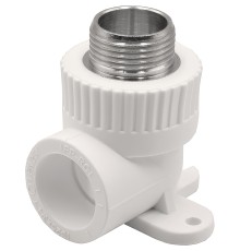 Угольник THERMOLIGHT комбинированный PP-R НР с креплением 25х3/4quot; белый (10/80) Угольник THERMOLIGHT комбинированный PP-R НР с креплением 25х3/4quot; белый (10/80)