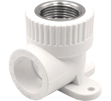 Угольник THERMOLIGHT комбинированный PP-R ВР с креплением 25х3/4quot; белый (10/80)
