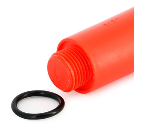 Заглушка Uni-Fitt монтажная Н 1/2quot; с прокладкой (красная)