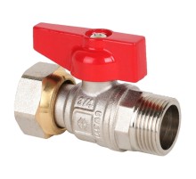 Кран шаровой латунный MVI DN15 PN25 нр-накидная гайка, бабочка