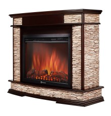 Портал Firelight Scala 30 камень сланец скалистый бурый, шпон тёмный дуб