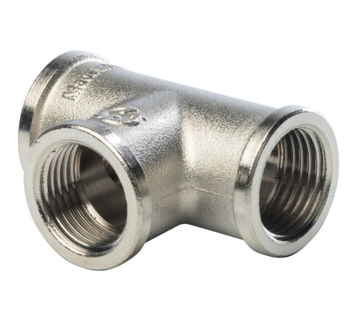 Тройник STOUT никелированный ВВ 1/2