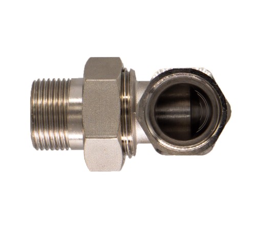Соединитель СТМ с накид. гайкой угловой г/ш 3/4quot;