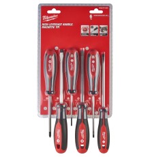 Отвертка Milwaukee трехгранная рукоятка набор №3 (SL3 SL 5,5 2xSL6,5 SL 8 PZ1 PZ2 PH1 2xPH2) упак_10
