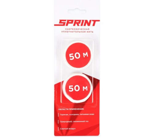 Нить уплотнительная Sprint блистер, набор катушек 2х50м Нить уплотнительная Sprint блистер, набор катушек 2х50м
