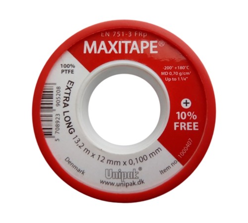 Лента UNIPAK MAXITAPE (13,2 м х 12 мм х 0,1 мм, MD-0,7 г/см3) (красн. упак.) Лента UNIPAK MAXITAPE (13,2 м х 12 мм х 0,1 мм, MD-0,7 г/см3) (красн. упак.)