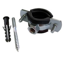 Хомут оцинк.с резин. уплотнением (в компл. шпилька М8*80 и дюбель) (20-25 мм) 1/2quot; VALFEX (150)