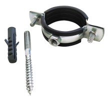 Хомут оцинк.с резин. уплотнением (РМ)(в компл.шпилька М8*80 и дюбель) (48-52 мм) 1 1/2quot; VALFEX (80)