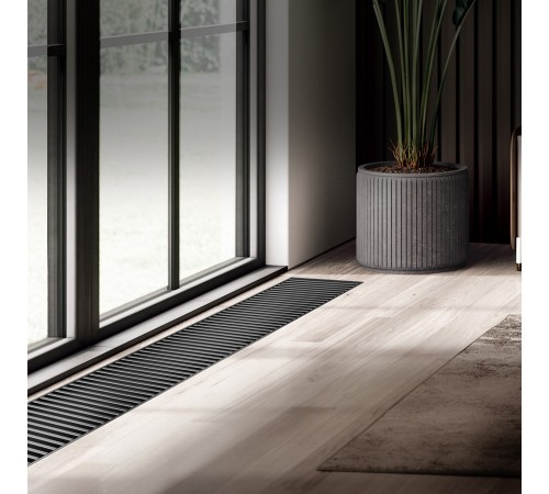 Конвектор внутрипольный Royal Thermo ATRIUM TURBO-110/250/2600-DG-U-BL