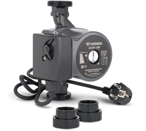 Насос циркуляционный VARMEGA 25/60-180, с гайками Насос циркуляционный VARMEGA 25/60-180, с гайками