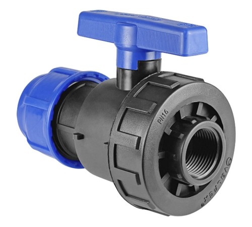 Шаровый кран ПНД компрессионный ВР 32*1quot; внутренняя резьба (VALFEX)