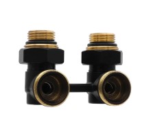 Вентиль для радиатора VIEIR Мультифлекс 3/4quot; угловой, черный VR309-C (48/1)