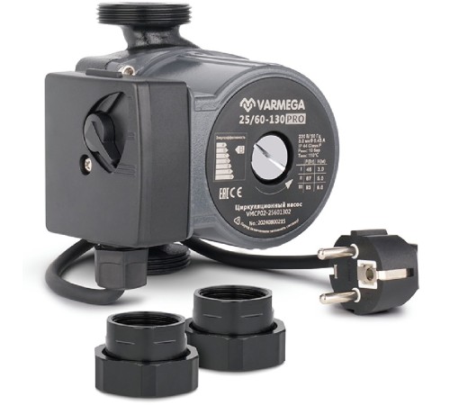 Насос циркуляционный VARMEGA 25/60-130, с гайками Насос циркуляционный VARMEGA 25/60-130, с гайками