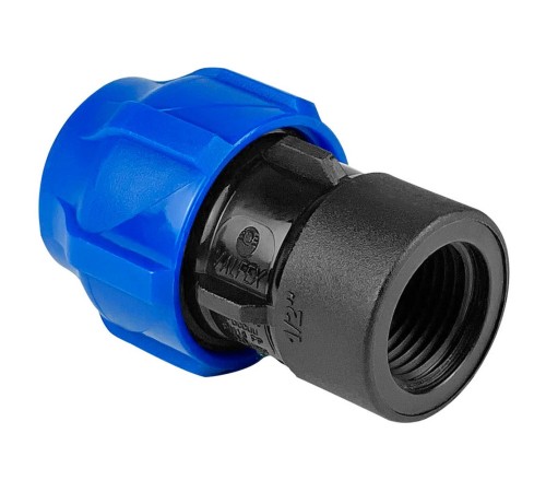 Муфта ПНД компрессионная ВР 63*1 1/2" внутренняя резьба (VALFEX) Муфта ПНД компрессионная ВР 63*1 1/2" внутренняя резьба (VALFEX)