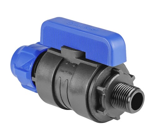 Шаровый кран ПНД компрессионный НР 25*3/4" наружная резьба (VALFEX) Шаровый кран ПНД компрессионный НР 25*3/4" наружная резьба (VALFEX)
