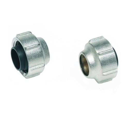 Соединение REHAU резьбозажимное для Г,Т-образных трубок 15х3/4 с евроконусом, никелир. латунь