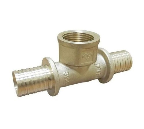 Тройник VARMEGA Slide-fit ВР, 16х1/2", латунь, аксиальный, VM51111 Тройник VARMEGA Slide-fit ВР, 16х1/2", латунь, аксиальный, VM51111