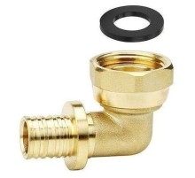 Угол VARMEGA Slide-fit 90 гр., ВР, 20x1", с накидн. гайкой, аксиальный, латунь, VM51915