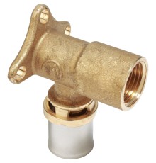 Угольник-пресс Giacomini латунь ВР 16x1/2" с кронштейном, RM139Y033