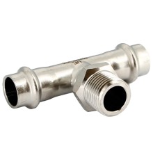 Тройник Uni-Fitt пресс 22х1/2"х22 нар. р., нерж. ст.