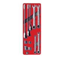 Набор комбинированных ключей с трещоткой, ложемент, 11 предметов МАСТАК 5-21311