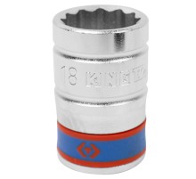 Головка торцевая стандартная двенадцатигранная 1/2", 18 мм KING TONY 433018M Головка торцевая стандартная двенадцатигранная 1/2", 18 мм KING TONY 433018M