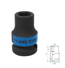 Головка торцевая ударная шестигранная 1/2", 11 мм KING TONY 453511M Головка торцевая ударная шестигранная 1/2", 11 мм KING TONY 453511M