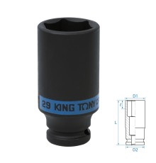 Головка торцевая ударная глубокая шестигранная 1/2", 29 мм KING TONY 443529M