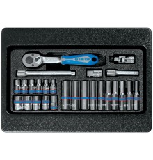 Набор торцевых головок 1/4" с принадлежностями, ложемент, 26 предметов KING TONY 9-2526MR