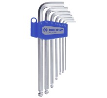 Набор Г-образных шестигранников 3/32"-3/8", дюймовые, с шаровым окончанием, 7 предметов KING TONY 20107SR Набор Г-образных шестигранников 3/32"-3/8", дюймовые, с шаровым окончанием, 7 предметов KING TONY 20107SR